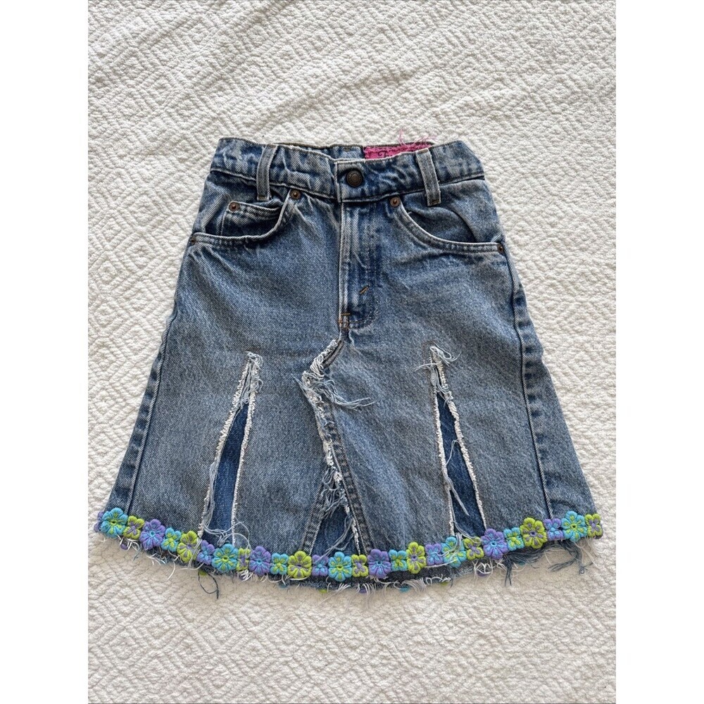 FIREFLY VINTAGE LEVI DECORATED GIRL'S SKIRT SIZE 6